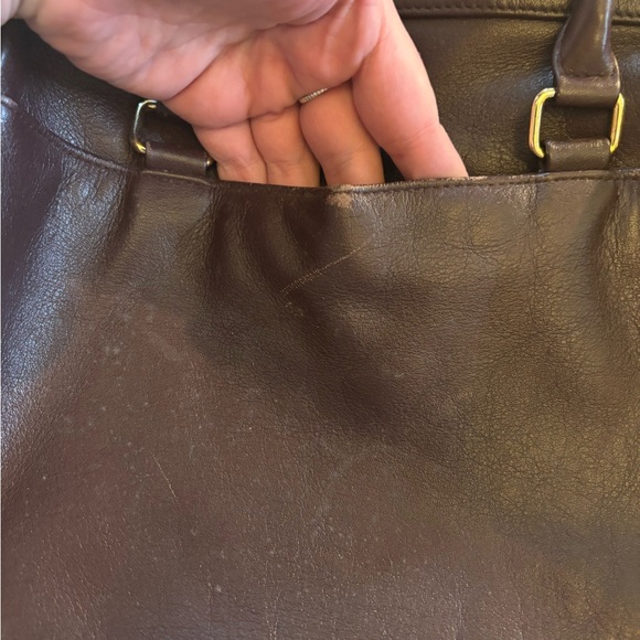 Vintage Etienne Aigner Brown Leather Handbag Structured Top Handle Purse - Picture 2 of 11